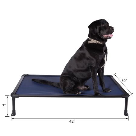 Veehoo Chewproof Dog Elevated Bed-Black Aluminum Frame Blue Sales image2 Veehoo Chewproof Dog Elevated Bed-Black Aluminum Frame Blue Sales image2