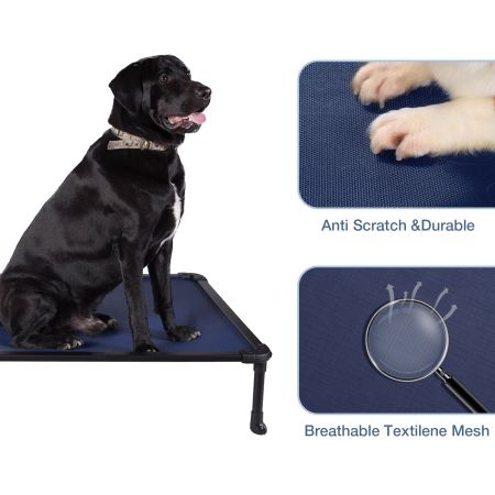 Veehoo Chewproof Dog Elevated Bed-Black Aluminum Frame Blue Sales image3 Veehoo Chewproof Dog Elevated Bed-Black Aluminum Frame Blue Sales image3