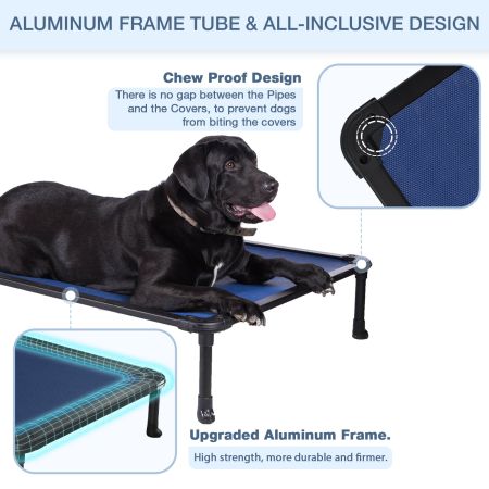 Veehoo Chewproof Dog Elevated Bed-Black Aluminum Frame Blue Sales image5 Veehoo Chewproof Dog Elevated Bed-Black Aluminum Frame Blue Sales image5