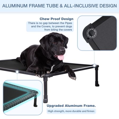 Veehoo Chewproof Dog Elevated Bed-Black Aluminum Frame Black Sales image5 Veehoo Chewproof Dog Elevated Bed-Black Aluminum Frame Black Sales image5