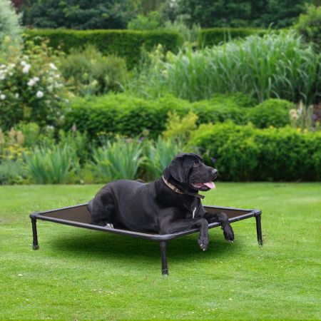 Veehoo Chewproof Dog Elevated Bed-Black Aluminum Frame Brown Sales image10