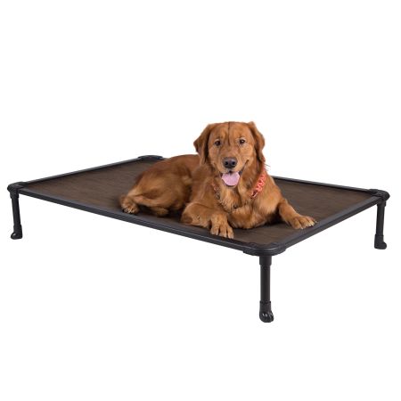 Veehoo Chewproof Dog Elevated Bed-Black Aluminum Frame Brown Sales image1 Veehoo Chewproof Dog Elevated Bed-Black Aluminum Frame Brown Sales image1