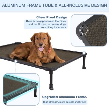Veehoo Chewproof Dog Elevated Bed-Black Aluminum Frame Brown Sales image5 Veehoo Chewproof Dog Elevated Bed-Black Aluminum Frame Brown Sales image5