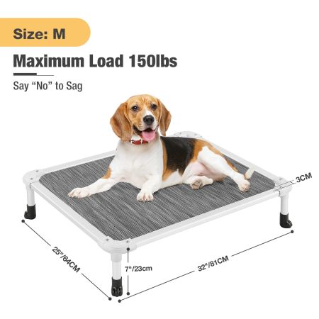 Veehoo Chewproof Dog Elevated Bed-Silver Aluminum Frame Elevated Cooling Beds image2