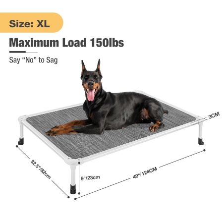 Veehoo Chewproof Dog Elevated Bed-Silver Aluminum Frame Elevated Cooling Beds image4