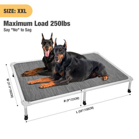 Veehoo Chewproof Dog Elevated Bed-Silver Aluminum Frame Elevated Cooling Beds image5