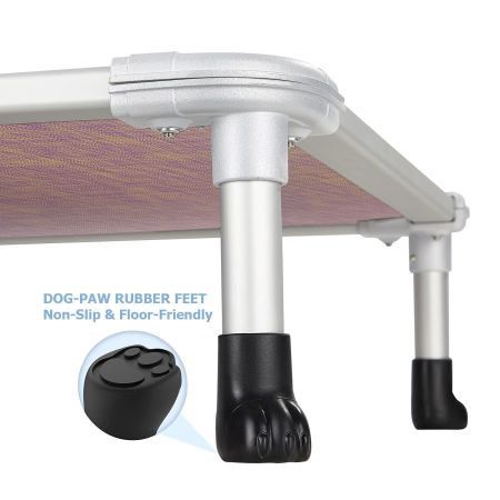 Veehoo Chewproof Dog Elevated Bed-Silver Aluminum Frame Purple Elevated Cooling Beds image3