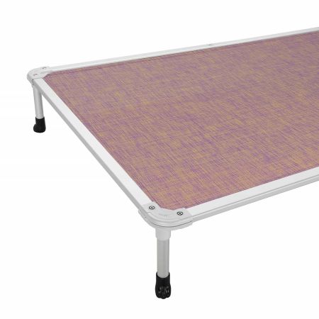 Veehoo Chewproof Dog Elevated Bed-Silver Aluminum Frame Purple Elevated Cooling Beds image3