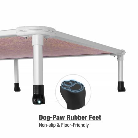 Veehoo Chewproof Dog Elevated Bed-Silver Aluminum Frame Purple Elevated Cooling Beds image4