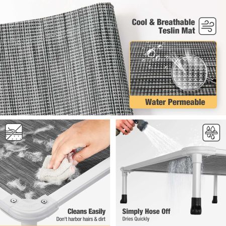 Veehoo Chewproof Dog Elevated Bed-Silver Aluminum Frame Silver Sales image8