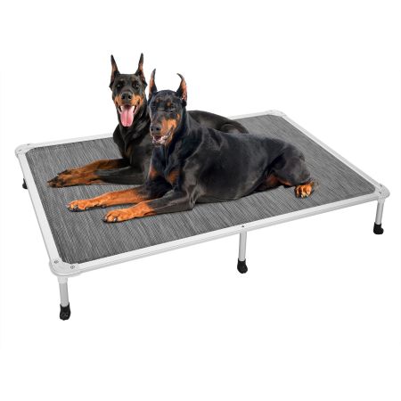 Veehoo Chewproof Dog Elevated Bed-Silver Aluminum Frame Silver Sales image1