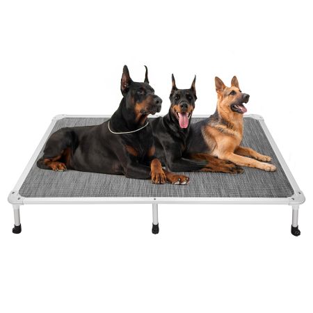 Veehoo Chewproof Dog Elevated Bed-Silver Aluminum Frame Silver Sales image2