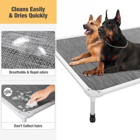 Veehoo Chewproof Dog Elevated Bed-Silver Aluminum Frame Silver Sales image6