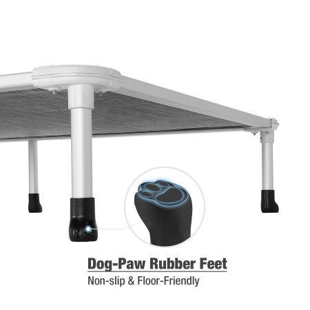 Veehoo Chewproof Dog Elevated Bed-Silver Aluminum Frame Silver Sales image9
