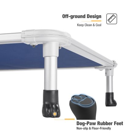 Veehoo Chewproof Dog Elevated Bed-Silver Aluminum Frame Blue Sales image4