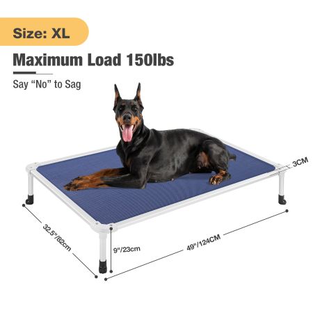 Veehoo Chewproof Dog Elevated Bed-Silver Aluminum Frame Blue Sales image2 Veehoo Chewproof Dog Elevated Bed-Silver Aluminum Frame Blue Sales image2