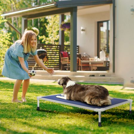 Veehoo Chewproof Dog Elevated Bed-Silver Aluminum Frame Blue Sales image8 Veehoo Chewproof Dog Elevated Bed-Silver Aluminum Frame Blue Sales image8