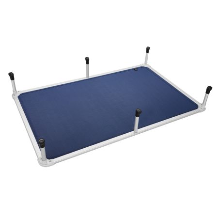Veehoo Chewproof Dog Elevated Bed-Silver Aluminum Frame Blue Elevated Cooling Beds image4 Veehoo Chewproof Dog Elevated Bed-Silver Aluminum Frame Blue Elevated Cooling Beds image4