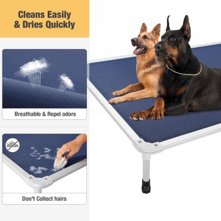 Veehoo Chewproof Dog Elevated Bed-Silver Aluminum Frame Blue Elevated Cooling Beds image5 Veehoo Chewproof Dog Elevated Bed-Silver Aluminum Frame Blue Elevated Cooling Beds image5