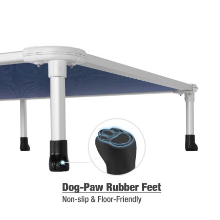 Veehoo Chewproof Dog Elevated Bed-Silver Aluminum Frame Blue Elevated Cooling Beds image8 Veehoo Chewproof Dog Elevated Bed-Silver Aluminum Frame Blue Elevated Cooling Beds image8