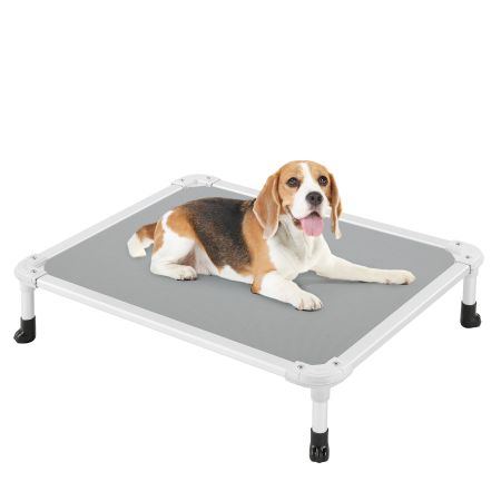 Veehoo Chewproof Dog Elevated Bed-Silver Aluminum Frame Gray Sales image1