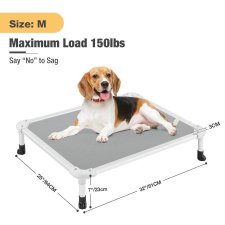 Veehoo Chewproof Dog Elevated Bed-Silver Aluminum Frame Gray Sales image2