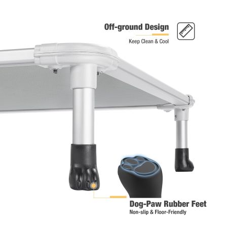 Veehoo Chewproof Dog Elevated Bed-Silver Aluminum Frame Gray Sales image4