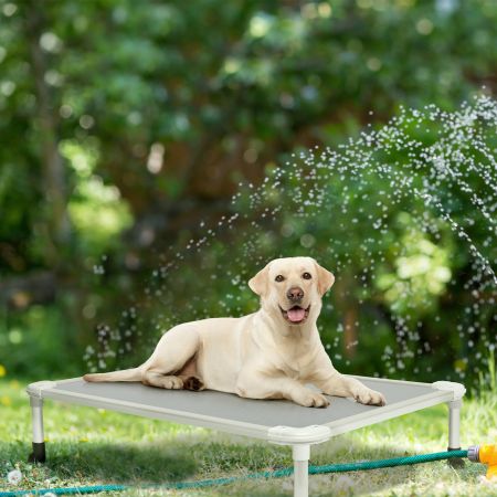 Veehoo Chewproof Dog Elevated Bed-Silver Aluminum Frame Gray Sales image8