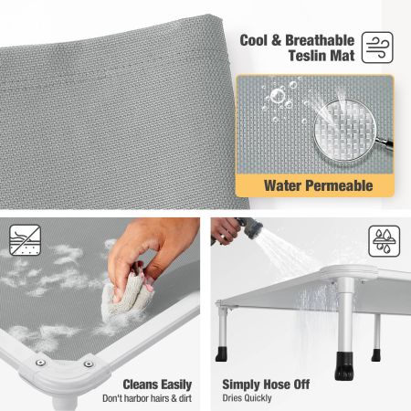 Veehoo Chewproof Dog Elevated Bed-Silver Aluminum Frame Gray Sales image7 Veehoo Chewproof Dog Elevated Bed-Silver Aluminum Frame Gray Sales image7