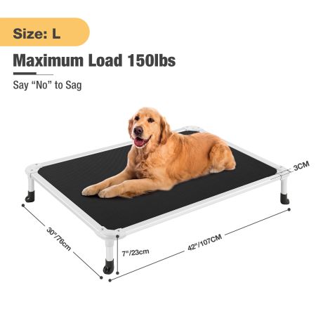 Veehoo Chewproof Dog Elevated Bed-Silver Aluminum Frame Black Sales image2 Veehoo Chewproof Dog Elevated Bed-Silver Aluminum Frame Black Sales image2