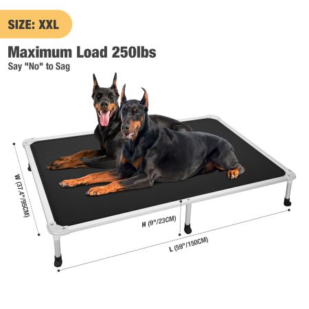 Veehoo Chewproof Dog Elevated Bed-Silver Aluminum Frame Black Sales image3 Veehoo Chewproof Dog Elevated Bed-Silver Aluminum Frame Black Sales image3