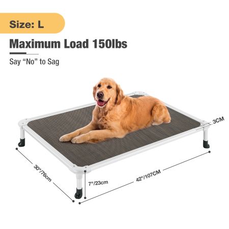 Veehoo Chewproof Dog Elevated Bed-Silver Aluminum Frame Brown Sales image2 Veehoo Chewproof Dog Elevated Bed-Silver Aluminum Frame Brown Sales image2