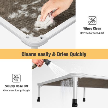Veehoo Chewproof Dog Elevated Bed-Silver Aluminum Frame Brown Sales image3 Veehoo Chewproof Dog Elevated Bed-Silver Aluminum Frame Brown Sales image3
