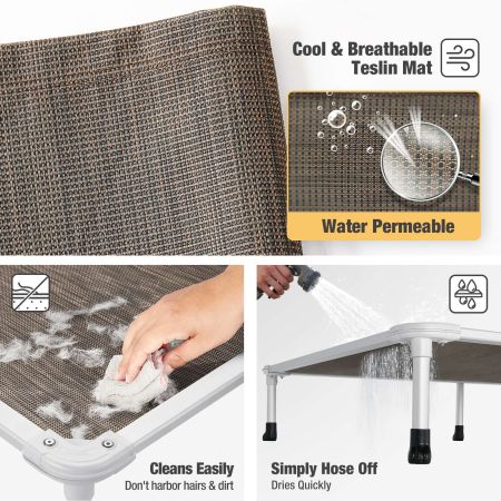 Veehoo Chewproof Dog Elevated Bed-Silver Aluminum Frame Brown Sales image7 Veehoo Chewproof Dog Elevated Bed-Silver Aluminum Frame Brown Sales image7