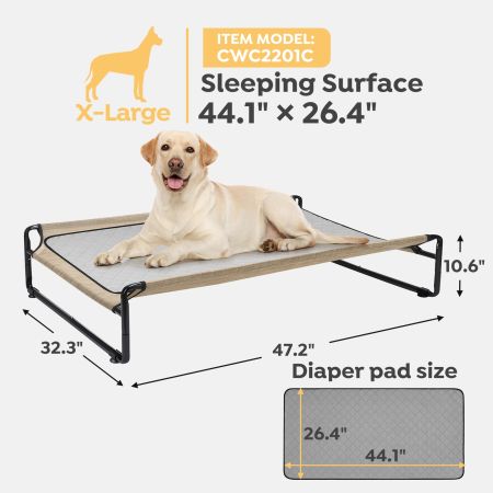 Veehoo Elevated Dog Bed With Washable Dog Pee Pads Black Elevated Beds image4 Veehoo Elevated Dog Bed With Washable Dog Pee Pads Black Elevated Beds image4