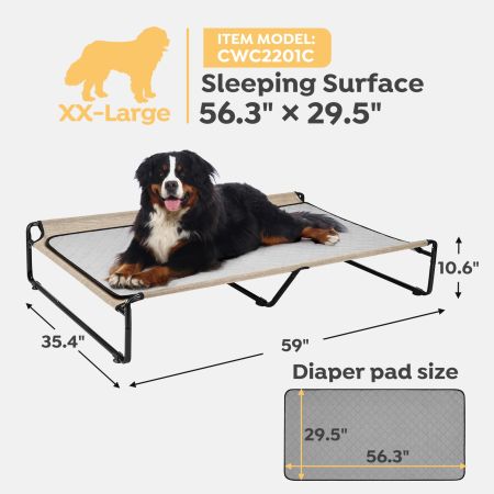 Veehoo Elevated Dog Bed With Washable Dog Pee Pads Black Elevated Beds image5 Veehoo Elevated Dog Bed With Washable Dog Pee Pads Black Elevated Beds image5