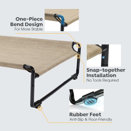 Veehoo Elevated Dog Bed With Washable Dog Pee Pads Black Elevated Beds image6 Veehoo Elevated Dog Bed With Washable Dog Pee Pads Black Elevated Beds image6