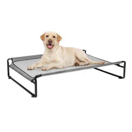 Veehoo Elevated Dog Bed With Washable Dog Pee Pads Silver Elevated Beds image1 Veehoo Elevated Dog Bed With Washable Dog Pee Pads Silver Elevated Beds image1