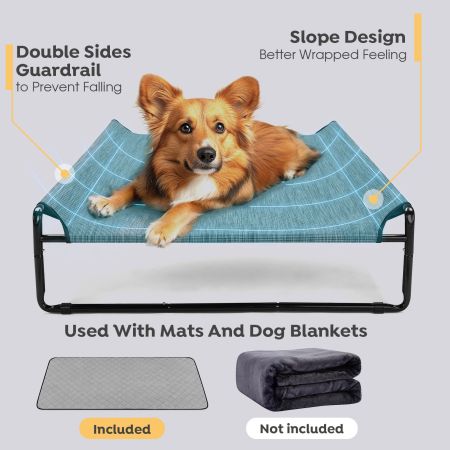 Veehoo Elevated Dog Bed With Washable Dog Pee Pads Silver Elevated Beds image4 Veehoo Elevated Dog Bed With Washable Dog Pee Pads Silver Elevated Beds image4