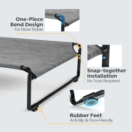 Veehoo Elevated Dog Bed With Washable Dog Pee Pads Silver Elevated Beds image5 Veehoo Elevated Dog Bed With Washable Dog Pee Pads Silver Elevated Beds image5