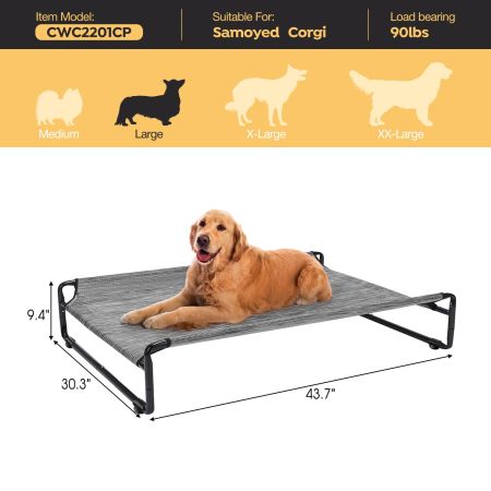 Veehoo Original Cooling Elevated Dog Bed Silver Elevated Beds image2 Veehoo Original Cooling Elevated Dog Bed Silver Elevated Beds image2