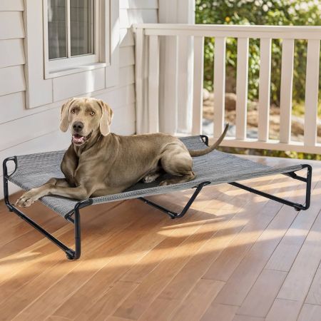 Veehoo Original Cooling Elevated Dog Bed Silver Elevated Cooling Beds image12