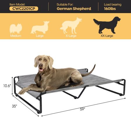 Veehoo Original Cooling Elevated Dog Bed Silver Elevated Cooling Beds image2