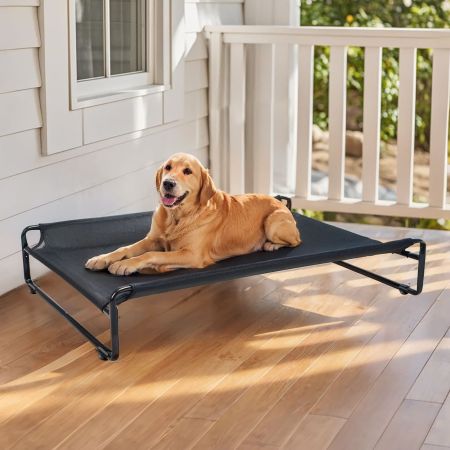 Veehoo Original Cooling Elevated Dog Bed Black Elevated Beds image12