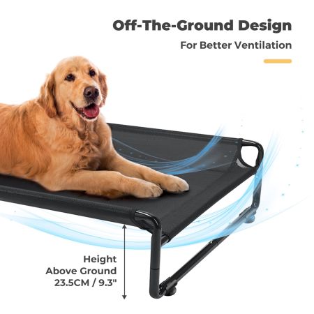 Veehoo Original Cooling Elevated Dog Bed Black Elevated Beds image3
