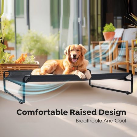 Veehoo Original Cooling Elevated Dog Bed Black Elevated Beds image5