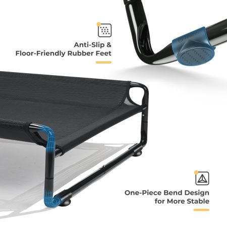 Veehoo Original Cooling Elevated Dog Bed Black Elevated Beds image8