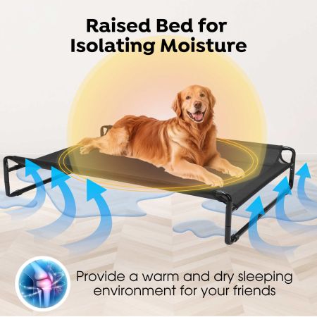 Veehoo Original Cooling Elevated Dog Bed Black Elevated Beds image9