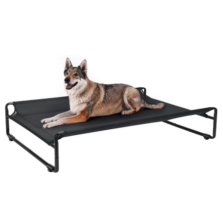 Veehoo Original Cooling Elevated Dog Bed Black Elevated Beds image1