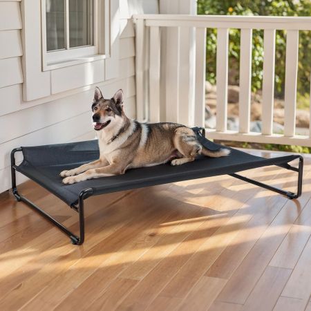 Veehoo Original Cooling Elevated Dog Bed Black Elevated Beds image12